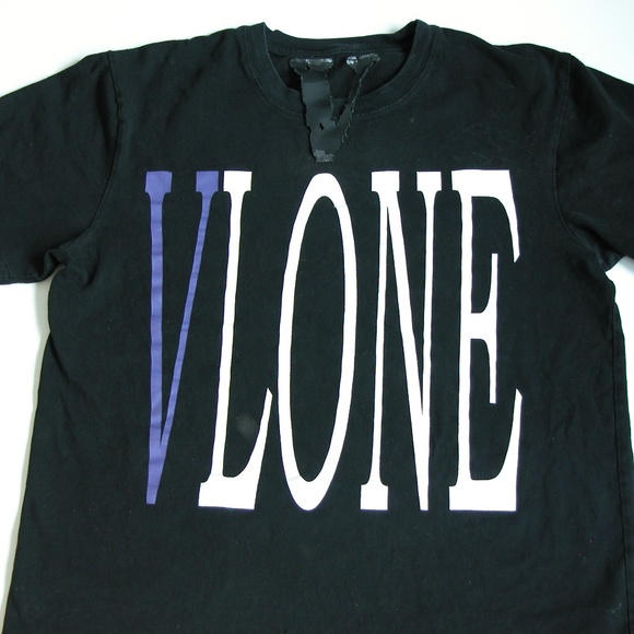 VLONE Staple OG Purple & White on Black T-shirt Mens L - Picture 1 of 8